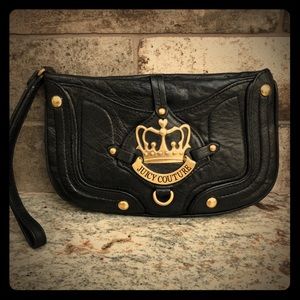 Black leather Juicy Couture Wristlet